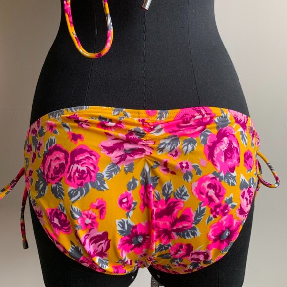 Billabong surf BLUE CRUSH era Vintage bikini floral D cup halter top set RARE - Picture 6 of 9